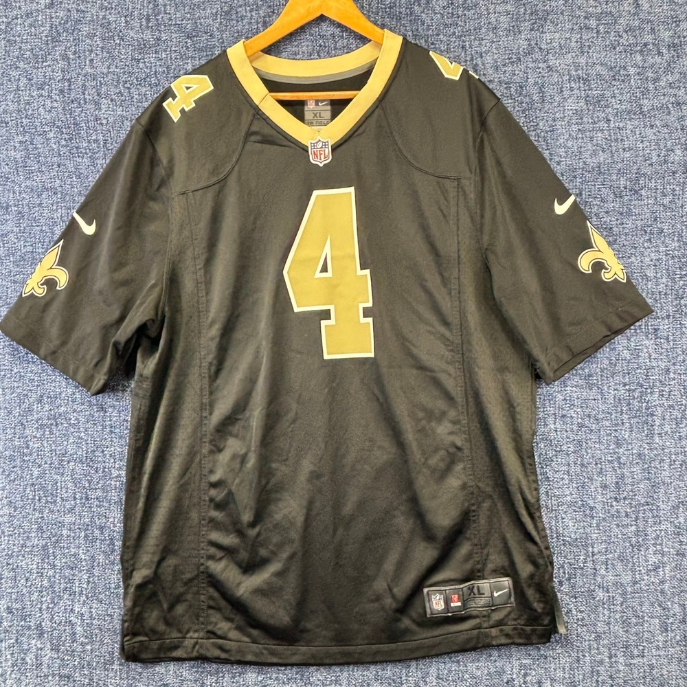 New Orleans Saints Derek Carr Mens XL Black Polyester Regular Nike NFL Jersey